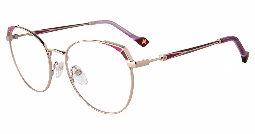 YALEA OPTICAL VYA099 Eyeglasses RED-GOLD-0H60 52mm