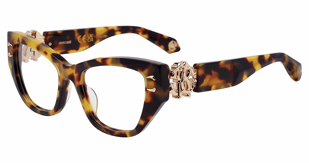 ROBERTO CAVALLI OPTICAL VRC075M Eyeglasses BROWN-HONEY-HAVANA-0777 52mm