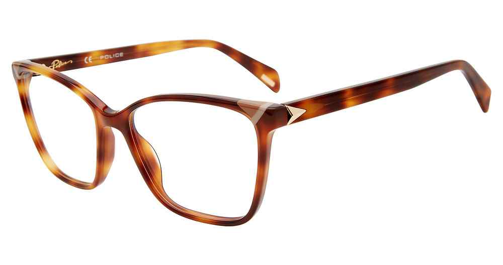POLICE OPTICAL VPLD89V Eyeglasses BROWN-0752 54mm
