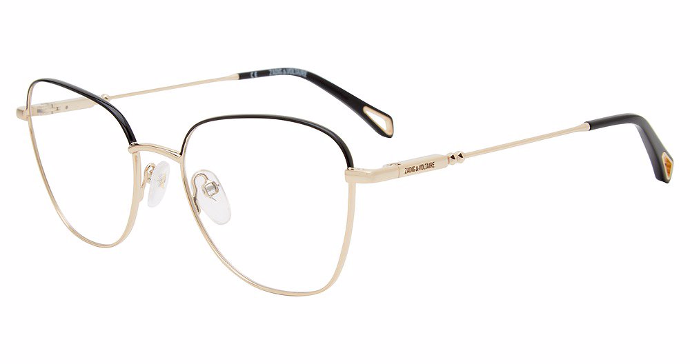 ZADIG & VOLTAIRE OPTICAL VZV331 Eyeglasses SH.ROSE-GOLD-W-BLACK-PARTS-301 52mm