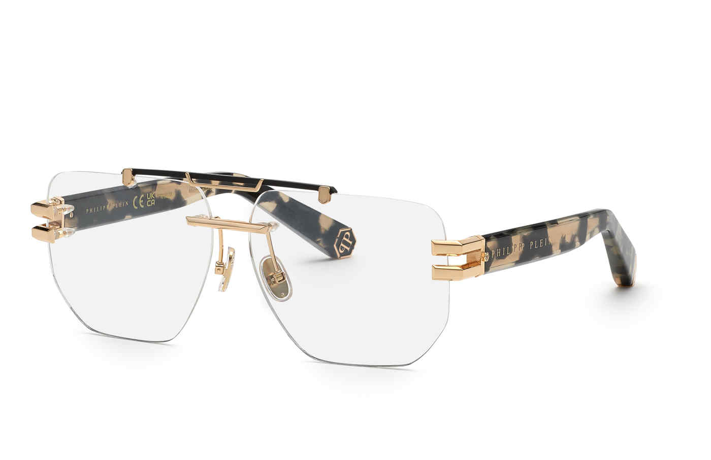 PHILIPP PLEIN OPTICAL VPP087M Eyeglasses ROSE-GOLD-WITH-BLACK–0302 61mm