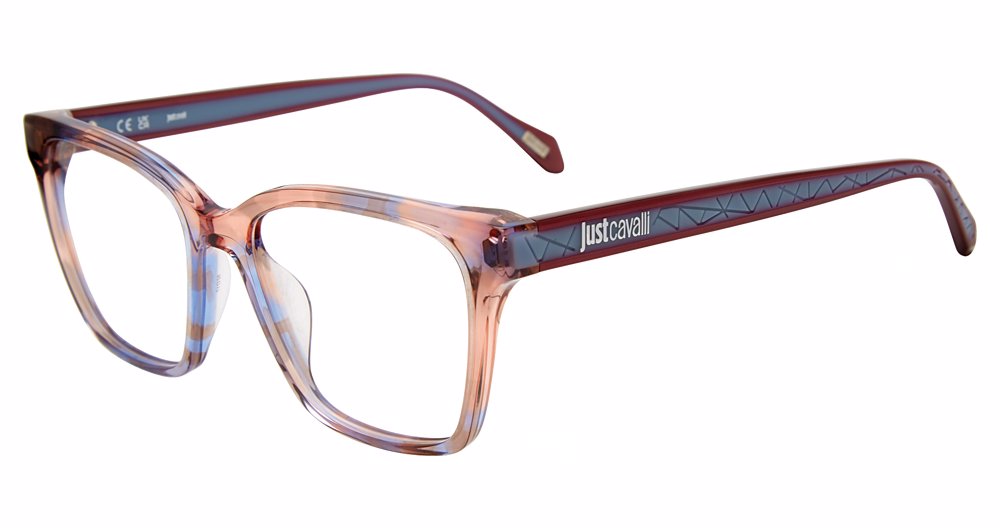 JUST CAVALLI OPTICAL VJC010 Eyeglasses BROWN-LT-BLUE-HAVANA–0AM5 52mm