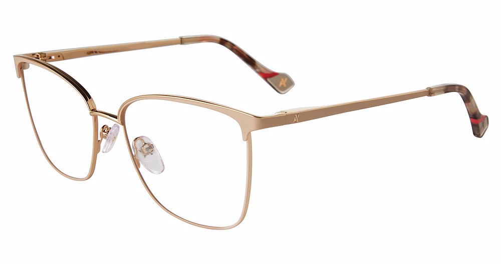 YALEA OPTICAL VYA052 Eyeglasses ROSE-GOLD-BEIGE-0F47 54mm