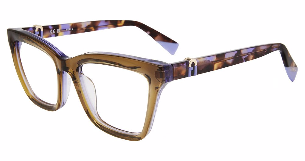 FURLA OPTICAL VFU763 Eyeglasses OCHRE-VIOLET-09MG 51mm