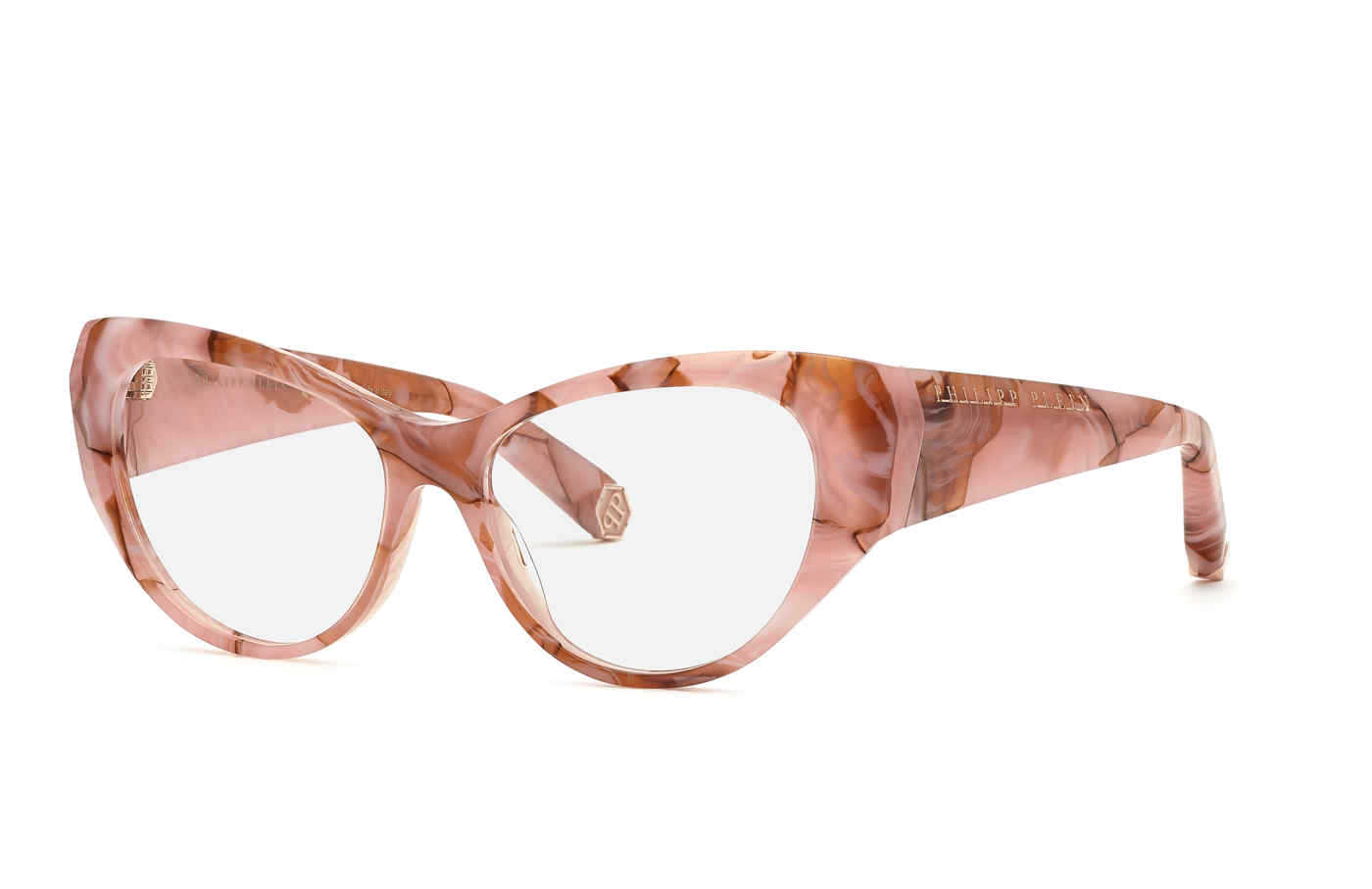 PHILIPP PLEIN OPTICAL VPP101 Eyeglasses OPAL-FUXIA-MARBLED-PINK-06Z8 54mm