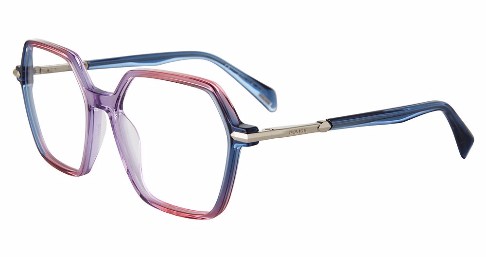 POLICE OPTICAL VPLG26 Eyeglasses BLUE-GRAD.VIOLET-0XA8 53mm