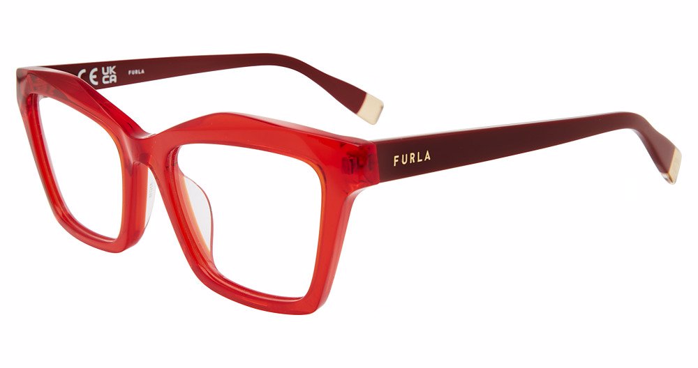 FURLA OPTICAL VFU767 Eyeglasses TRANS.-RED-0768 51mm