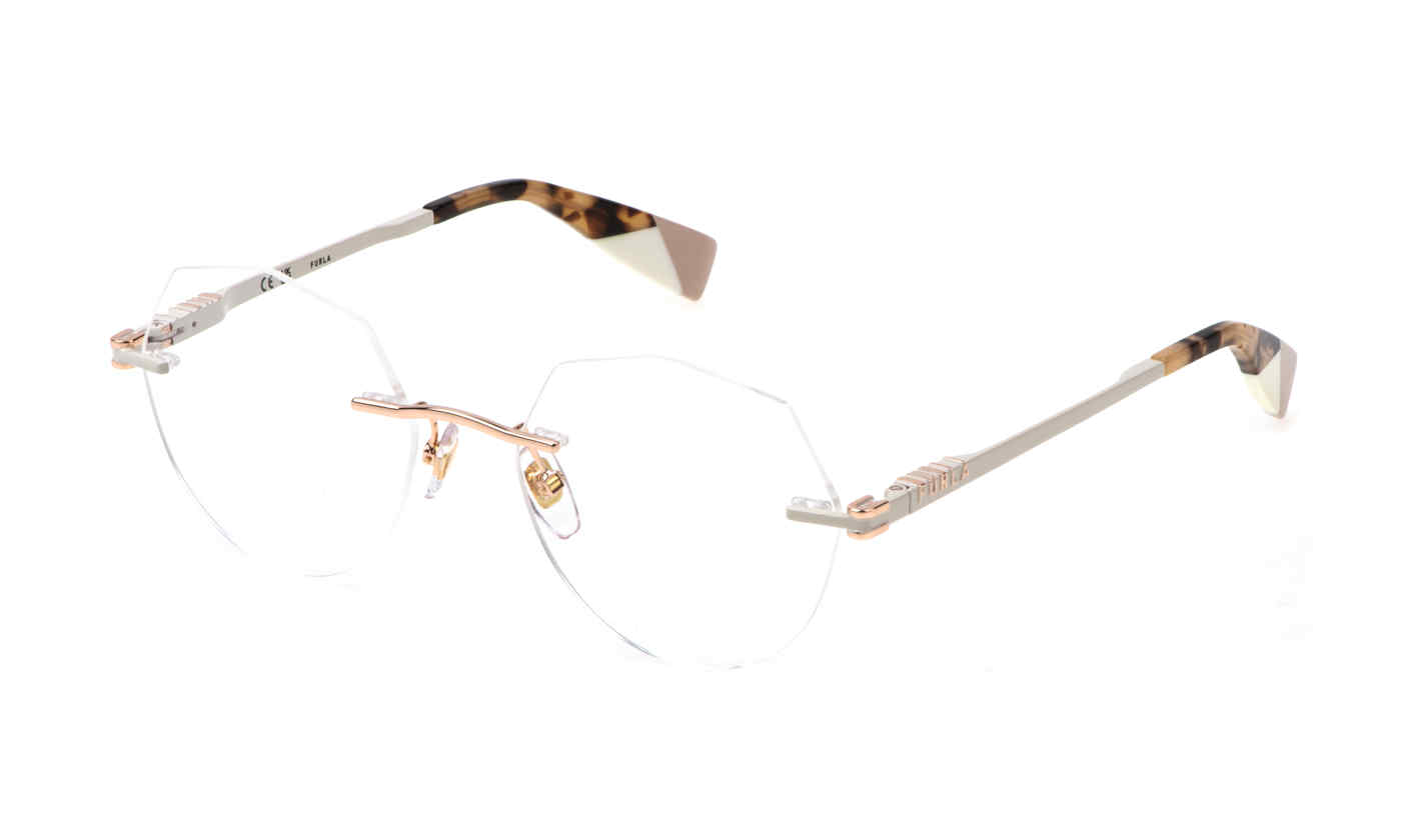 FURLA OPTICAL VFU774 Eyeglasses COPPER-GOLD-08FC 53mm