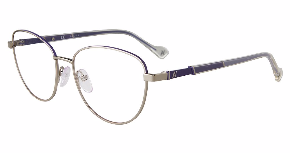 YALEA OPTICAL VYA066L Eyeglasses PALLADIUM-VIOLET-0E60 52mm