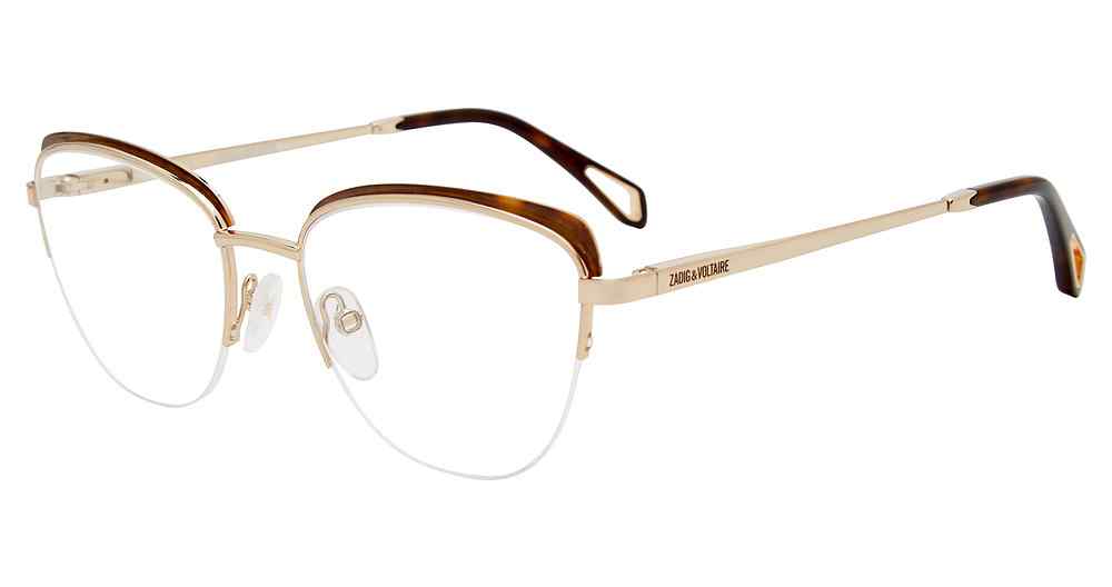 ZADIG & VOLTAIRE OPTICAL VZV314N Eyeglasses ROSE--GOLD-W-HAVANA-PARTS-0H24 52mm