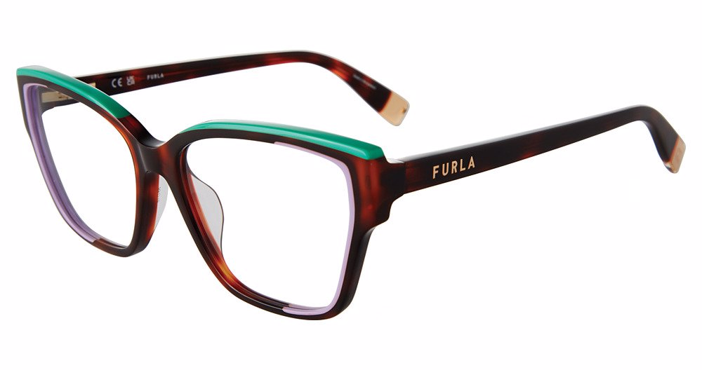 FURLA OPTICAL VFU718 Eyeglasses RED-HAVANA-09AT 55mm