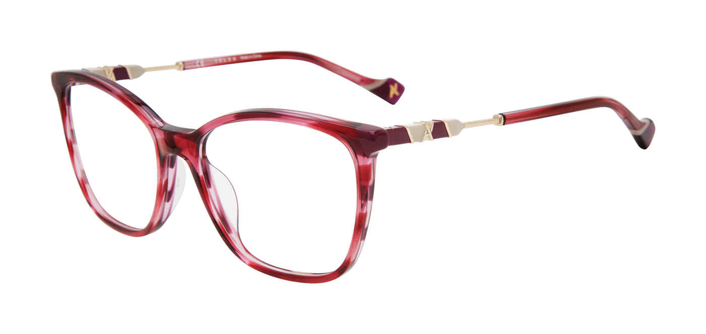 YALEA OPTICAL VYA070 Eyeglasses STRIPED-RASPBERRY-0933 54mm