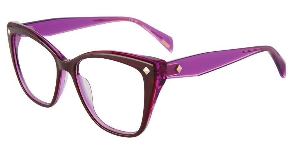POLICE OPTICAL VPLM03M Eyeglasses BORDEAUX-VIOLET-01CI 53mm
