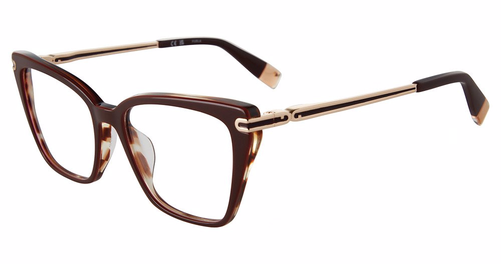 FURLA OPTICAL VFU724 Eyeglasses DARK-BROWN-03AH 53mm