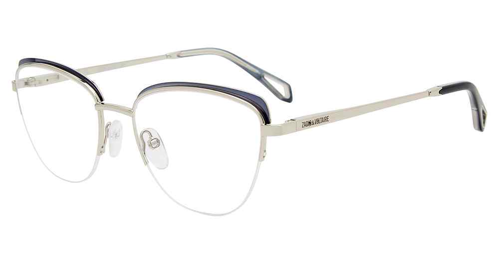 ZADIG & VOLTAIRE OPTICAL VZV314N Eyeglasses PALLADIUM-W-BLUE-PARTS-0E70 52mm