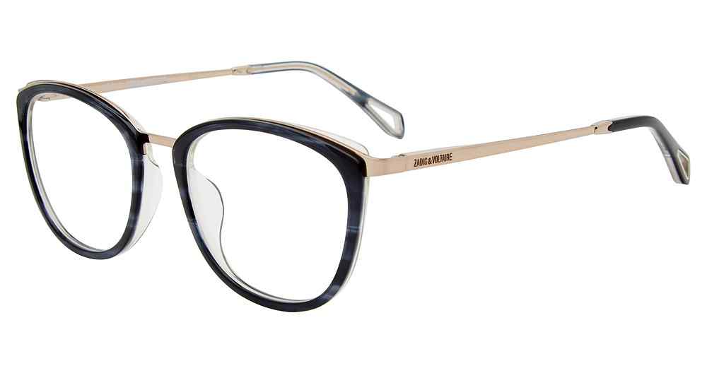 ZADIG & VOLTAIRE OPTICAL VZV313 Eyeglasses STRIPED-BICOLOR-BLUE-06B7 52mm