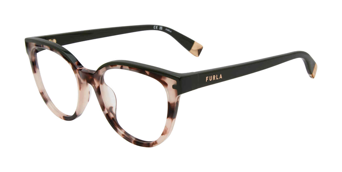 FURLA OPTICAL VFU681 Eyeglasses PINK-BROWN-HAVANA-0AGK 51mm