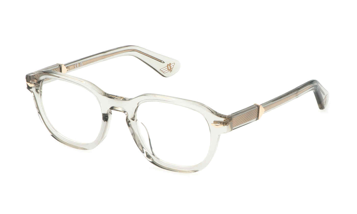 POLICE OPTICAL VPLG81 Eyeglasses TRANSP.GREY-0M78 50mm