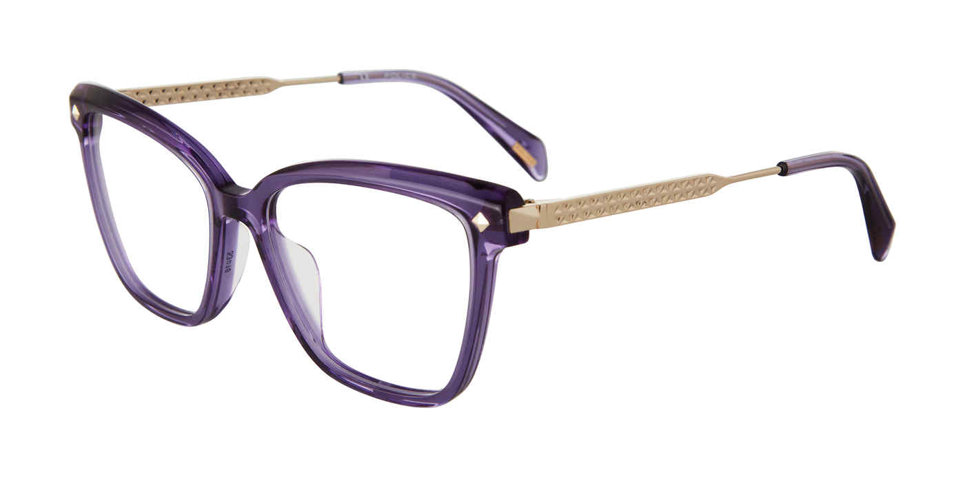 POLICE OPTICAL VPLG28 Eyeglasses TRANSP.VIOLET-06SC 53mm