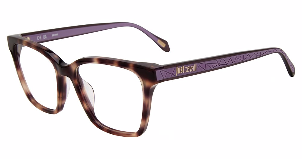 JUST CAVALLI OPTICAL VJC010 Eyeglasses BROWN-BEIGE-HAVANA–07UX 52mm