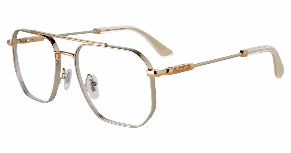 POLICE OPTICAL VPLG82 Eyeglasses SILVER-LIGHT-GOLD-0340 54mm