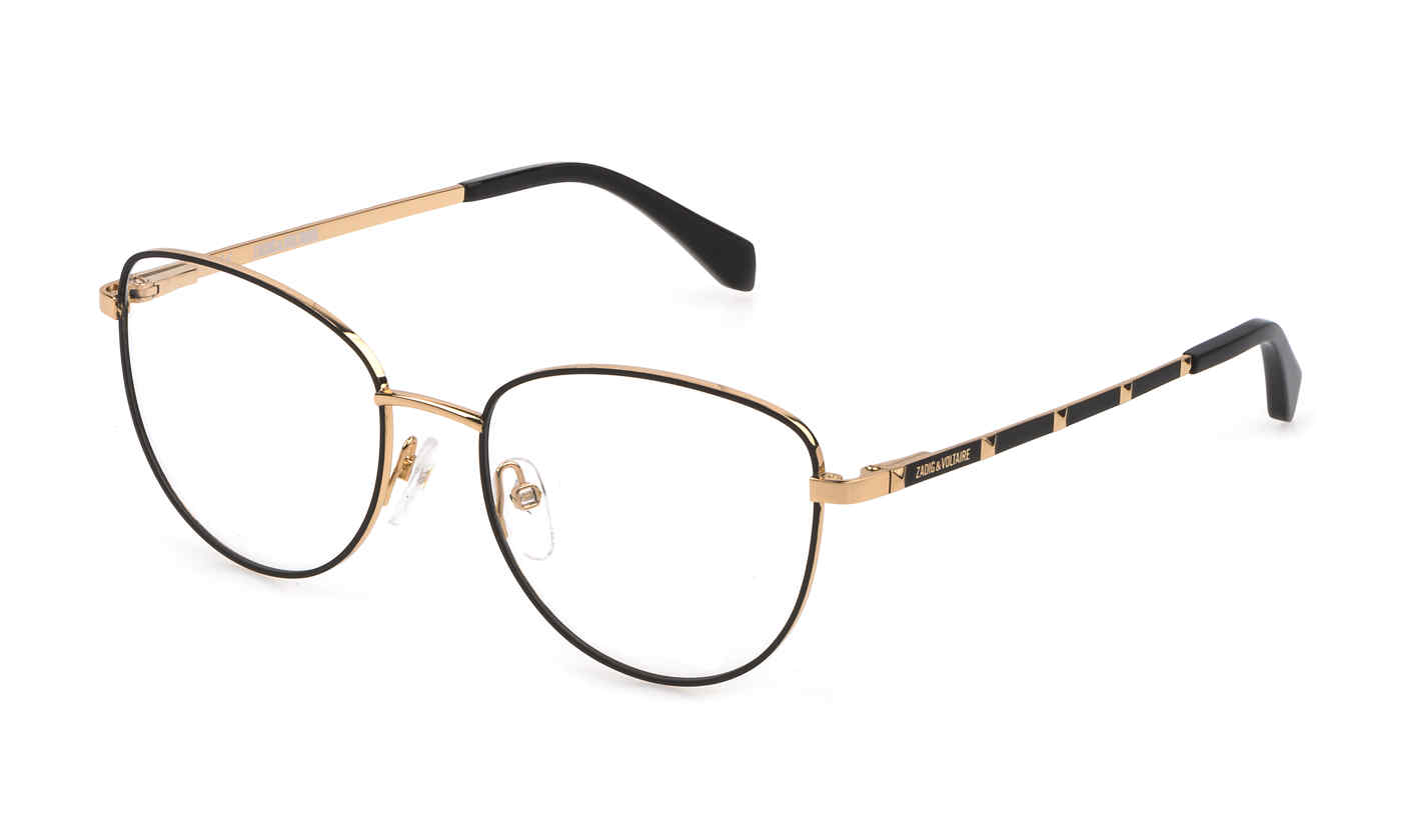 ZADIG & VOLTAIRE OPTICAL VZV311 Eyeglasses ROSE-GOLD-MATT-BLACK-0302 52mm
