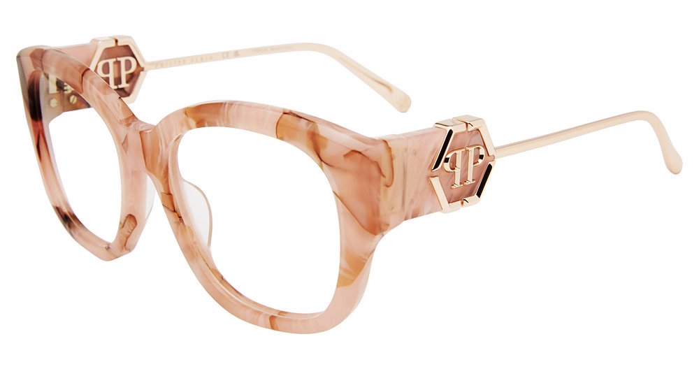 PHILIPP PLEIN OPTICAL VPP124M Eyeglasses OPAL-FUXIA-MARBLED-PINK-06Z8 53mm