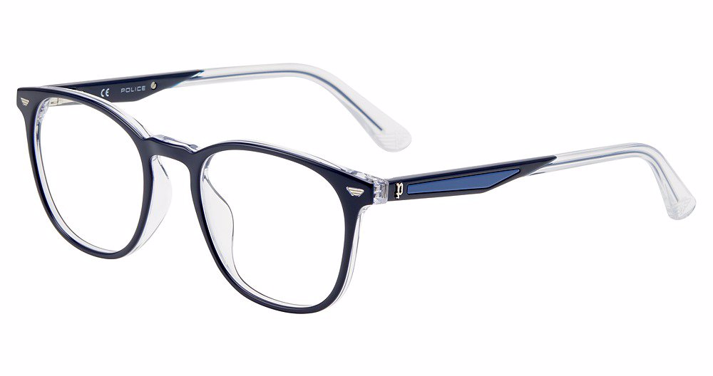 POLICE OPTICAL VPLF02 Eyeglasses BLUE-+CRYSTAL-0P57 50mm