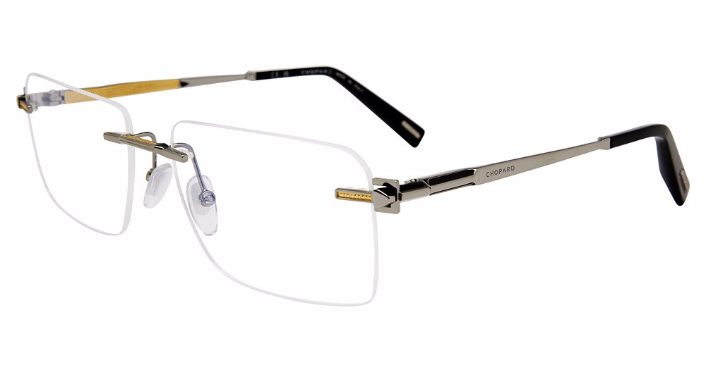 CHOPARD OPTICAL VCHL18 Eyeglasses RUTHENIUM-YELLOW-GOLD-0160 58mm