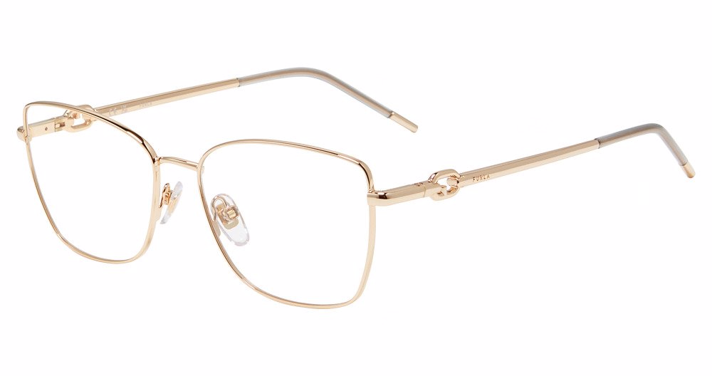 FURLA OPTICAL VFU728 Eyeglasses SHINY-TOTAL-ROSE-GOLD-0300 55mm