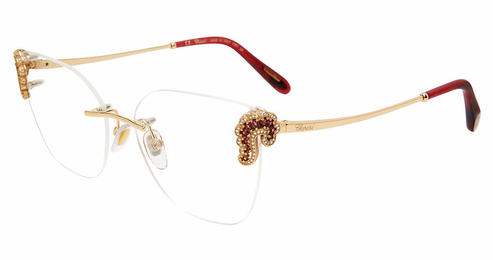 CHOPARD OPTICAL VCHG04S Eyeglasses GOLD-RED-300Y 56mm