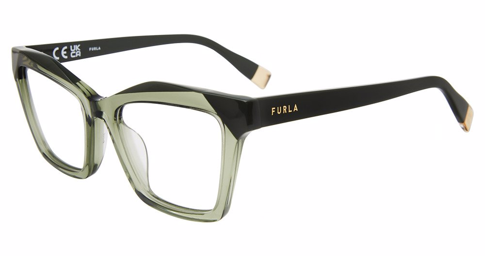 FURLA OPTICAL VFU767V Eyeglasses TRANSP.GREEN-02GN 51mm