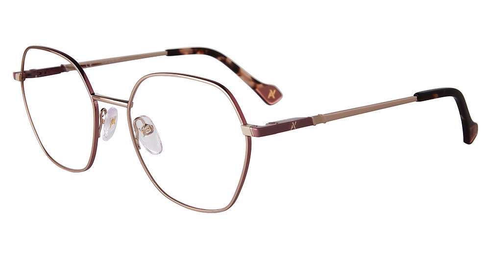 YALEA OPTICAL VYA069 Eyeglasses RED-GOLD-COLORS-0H60 53mm