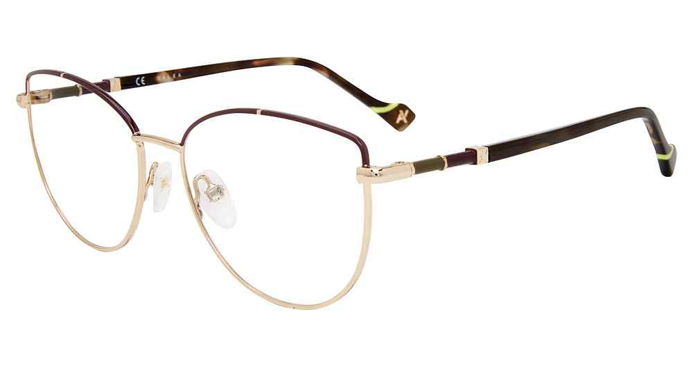 YALEA OPTICAL VYA014 Eyeglasses BURGUNDY-0E66 54mm