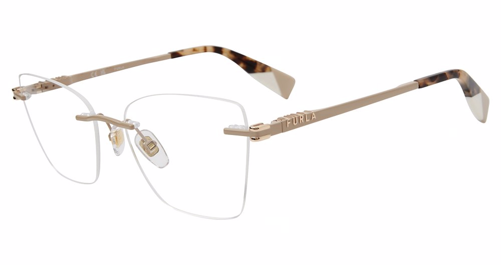 FURLA OPTICAL VFU773 Eyeglasses SHINY-FULL-BEIGE-08F9 54mm