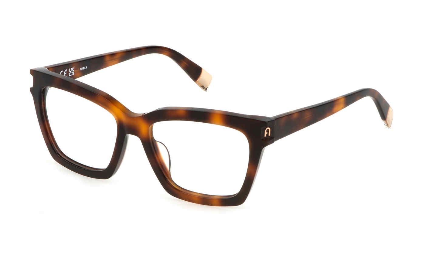 FURLA OPTICAL VFU680V Eyeglasses DARK-HAVANA-0752 53mm