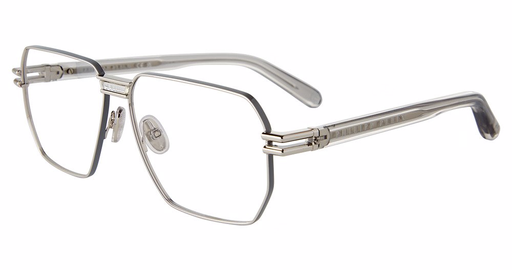 PHILIPP PLEIN OPTICAL VPP114M Eyeglasses PALLADIUM-GREY-0H48 58mm