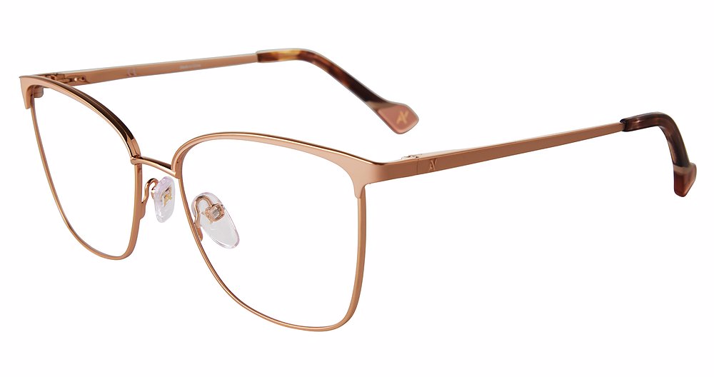 YALEA OPTICAL VYA052 Eyeglasses COPPER-GOLD-COLORS-02AM 54mm