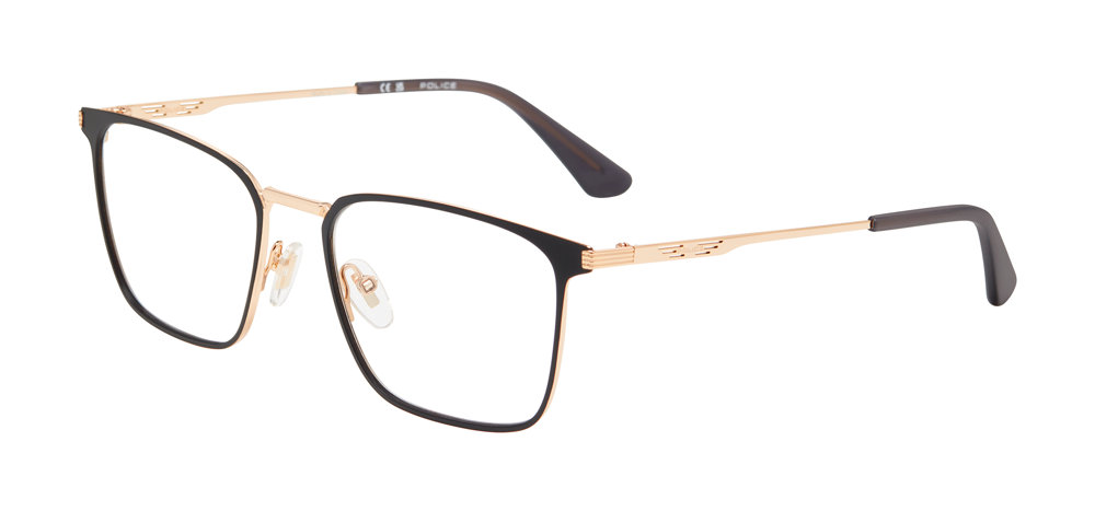 POLICE OPTICAL VPLQ70 Eyeglasses ROSE-GOLD-W-BLACK-PARTS-0302 55mm