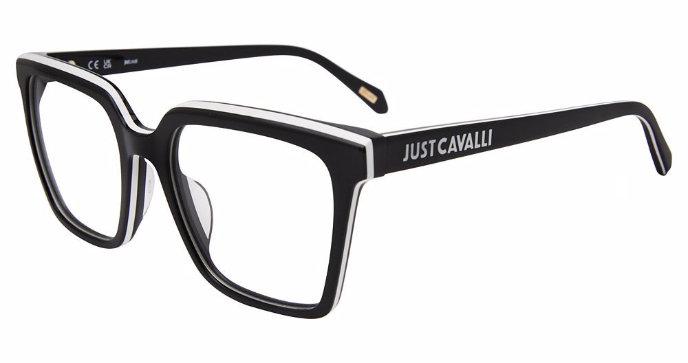 JUST CAVALLI OPTICAL VJC083V Eyeglasses BLACK-WHITE-09H9 52mm