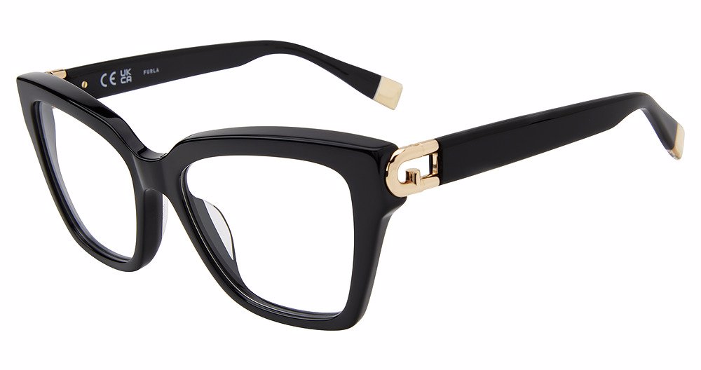 FURLA OPTICAL VFU826 Eyeglasses SHINY-BLACK-0700 53mm