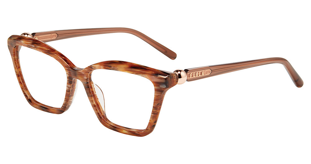 FURLA OPTICAL VFU876 Eyeglasses STRIPED-BROWN-06YH 54mm
