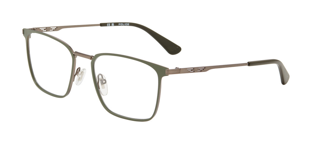 POLICE OPTICAL VPLQ70 Eyeglasses MATT-RUTHENIUM-W-COLOURS-0622 55mm