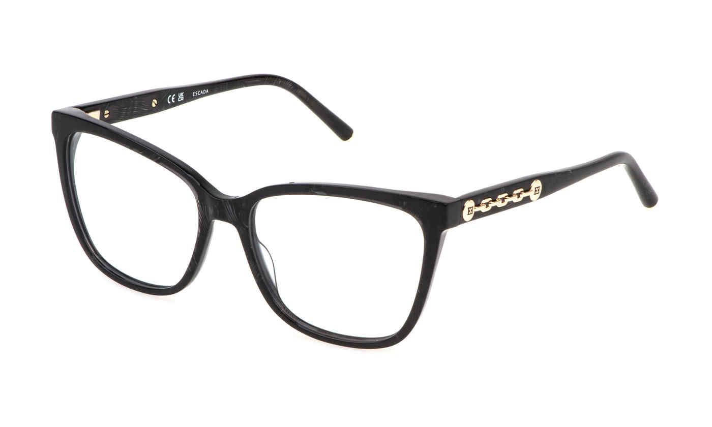 ESCADA OPTICAL VESE79 Eyeglasses BLACK-W-WHITE-TEMPLE-0981 55mm