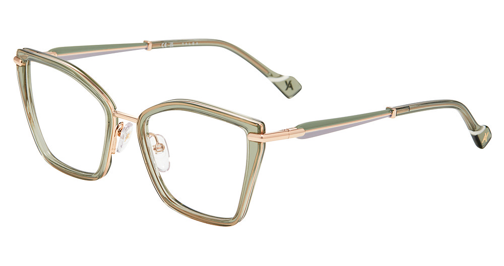 YALEA OPTICAL VYA188 Eyeglasses SHINY-ROSE-GOLD-300Y 52mm