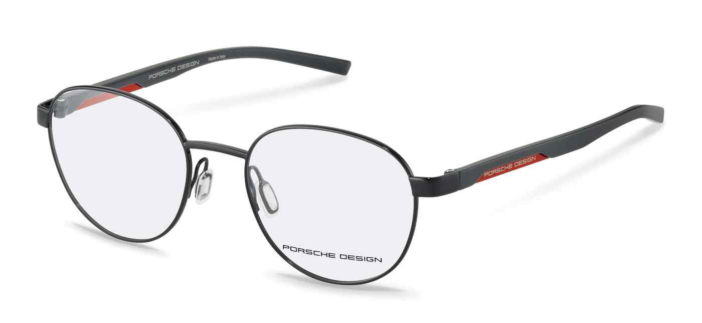 PORSCHE DESIGN OPTICAL P8746 Eyeglasses BLACK-GREY-RED-A 53mm