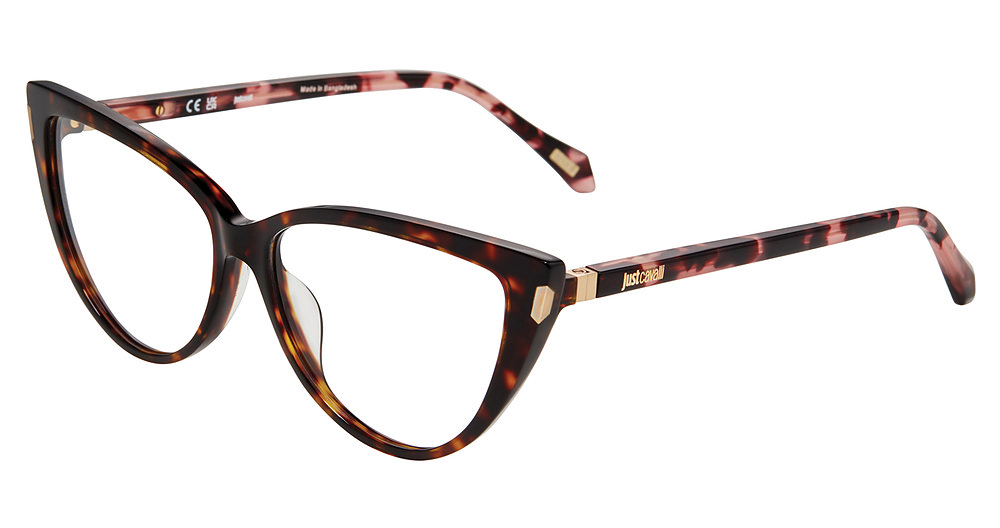 JUST CAVALLI OPTICAL VJC126 Eyeglasses BROWN-YELLOW-HAV-0743 57mm
