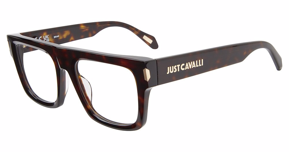 JUST CAVALLI OPTICAL VJC120 Eyeglasses SHINY-DARK-HAVANA-0722 53mm