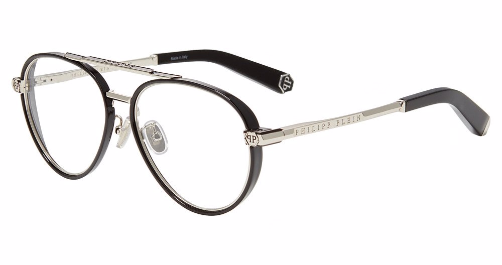 PHILIPP PLEIN OPTICAL VPP137M Eyeglasses TOTAL-SHINY-BLACK-0Z42 56mm