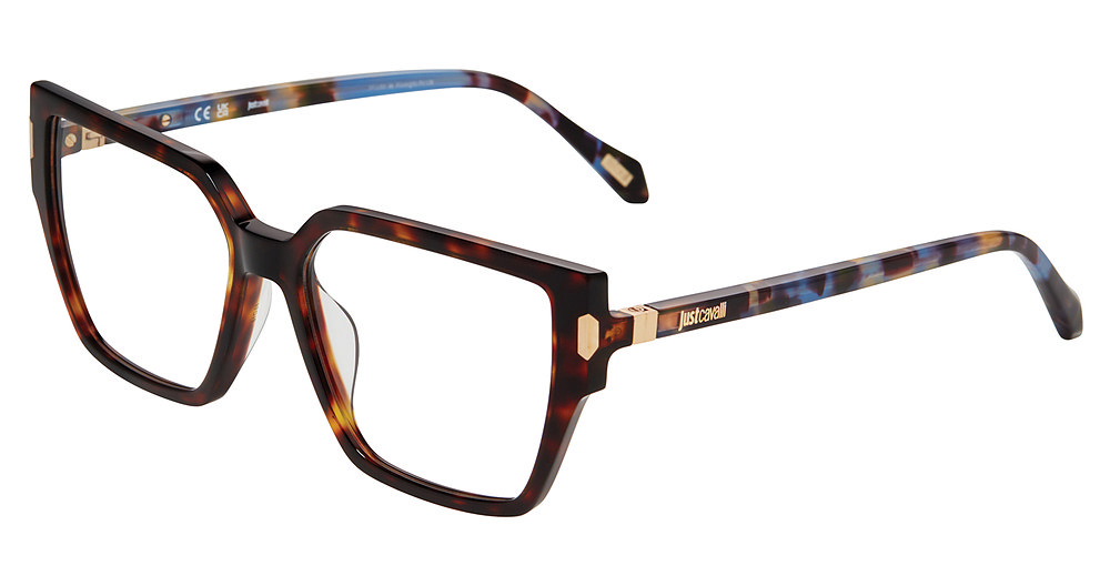 JUST CAVALLI OPTICAL VJC127 Eyeglasses BROWN-YELLOW-HAV-0743 55mm